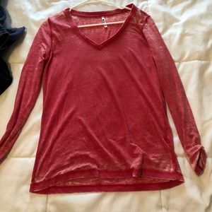 long sleeve pink shirt